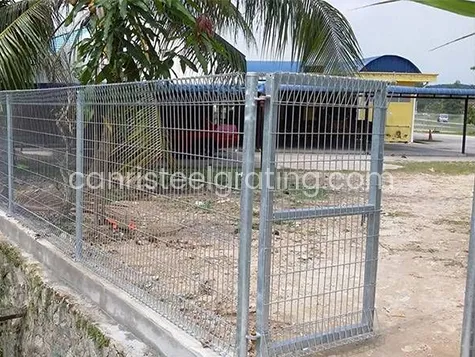 Galvanized BRC fence with gate