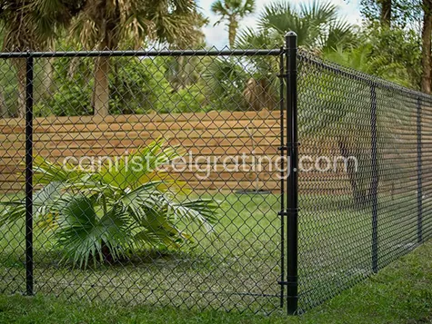Black vinyl coated chain link fencing
