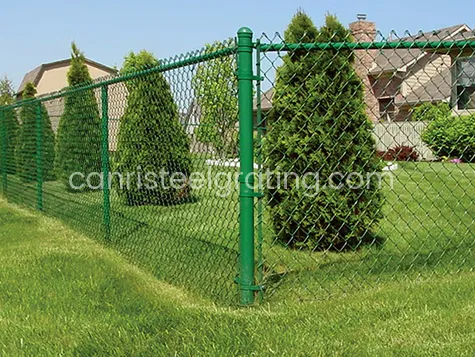 Green vinyl coated chain link fencing