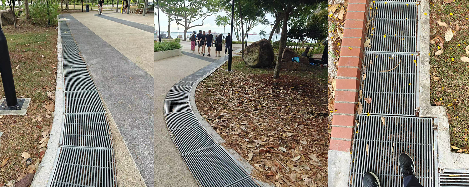 Drain grating for East Coast Park of Singapore